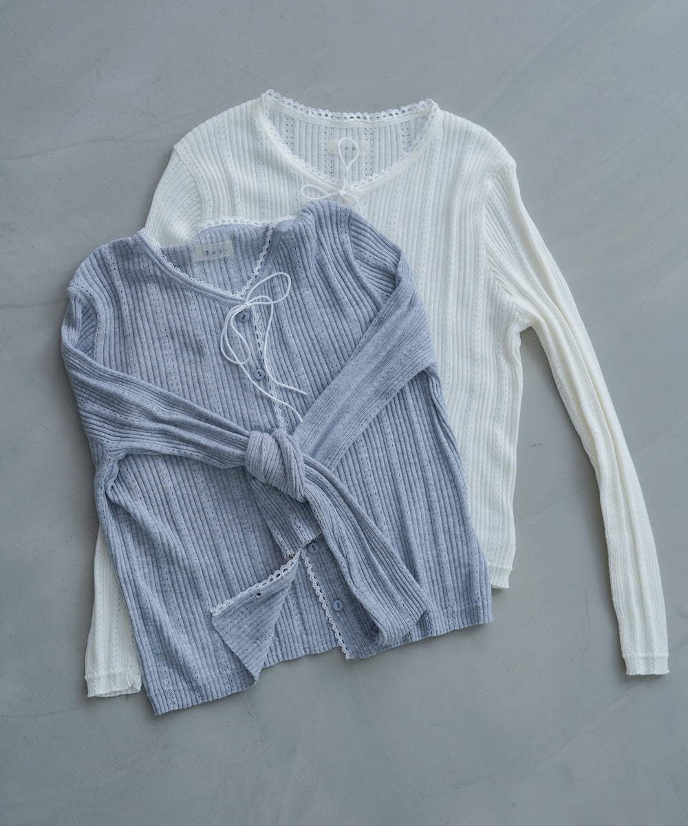 リボンカーディガン