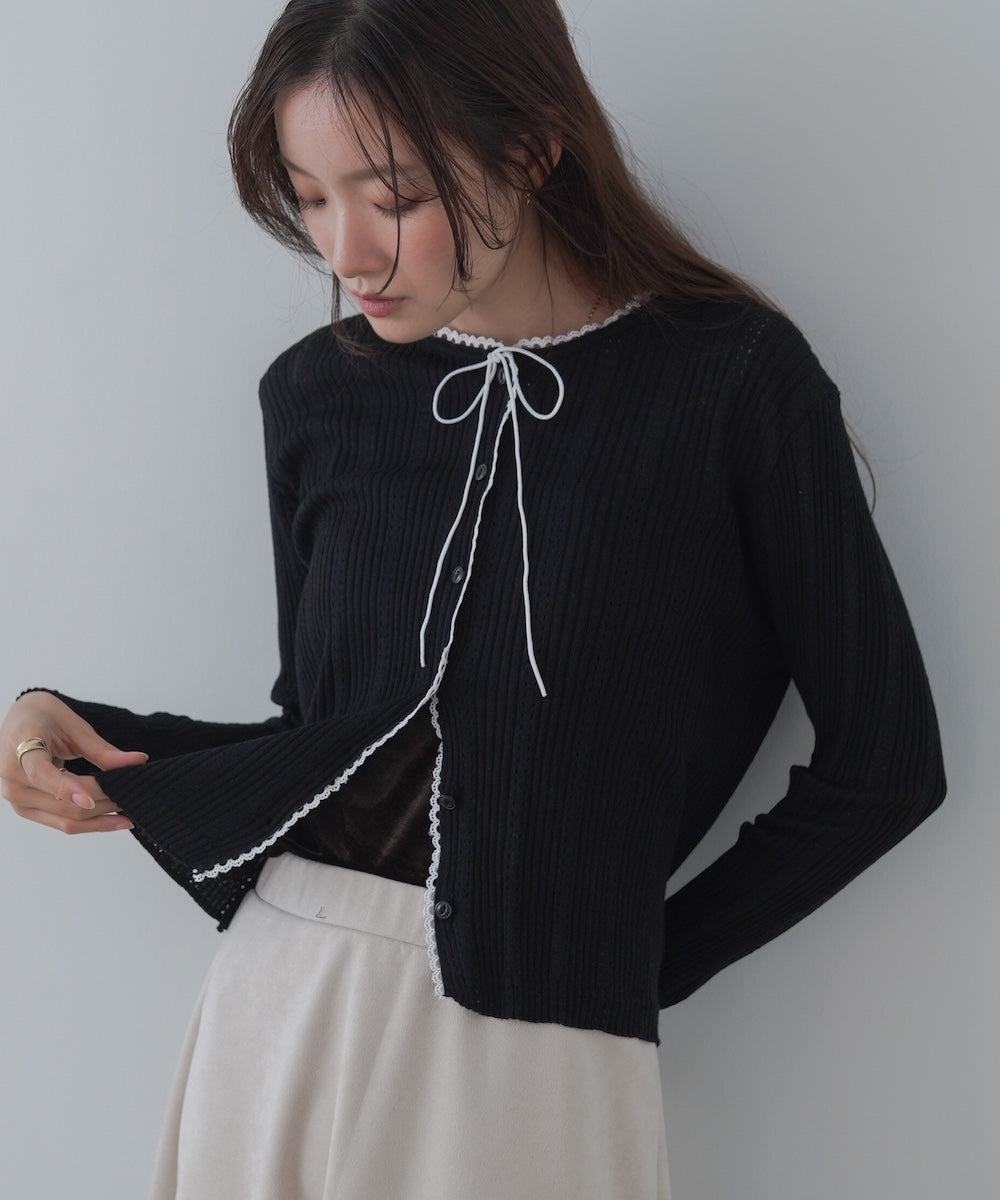 リボンカーディガン