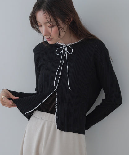 リボンカーディガン