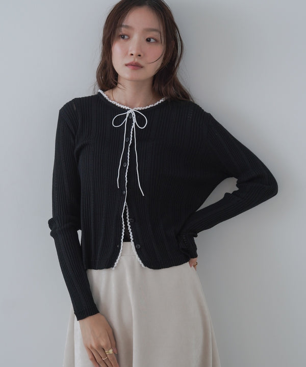 リボンカーディガン