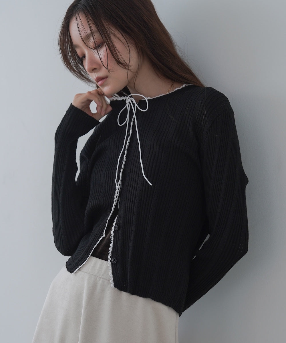 リボンカーディガン
