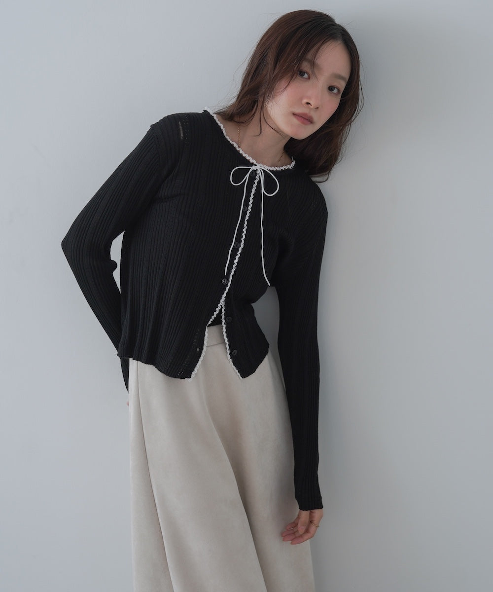 リボンカーディガン