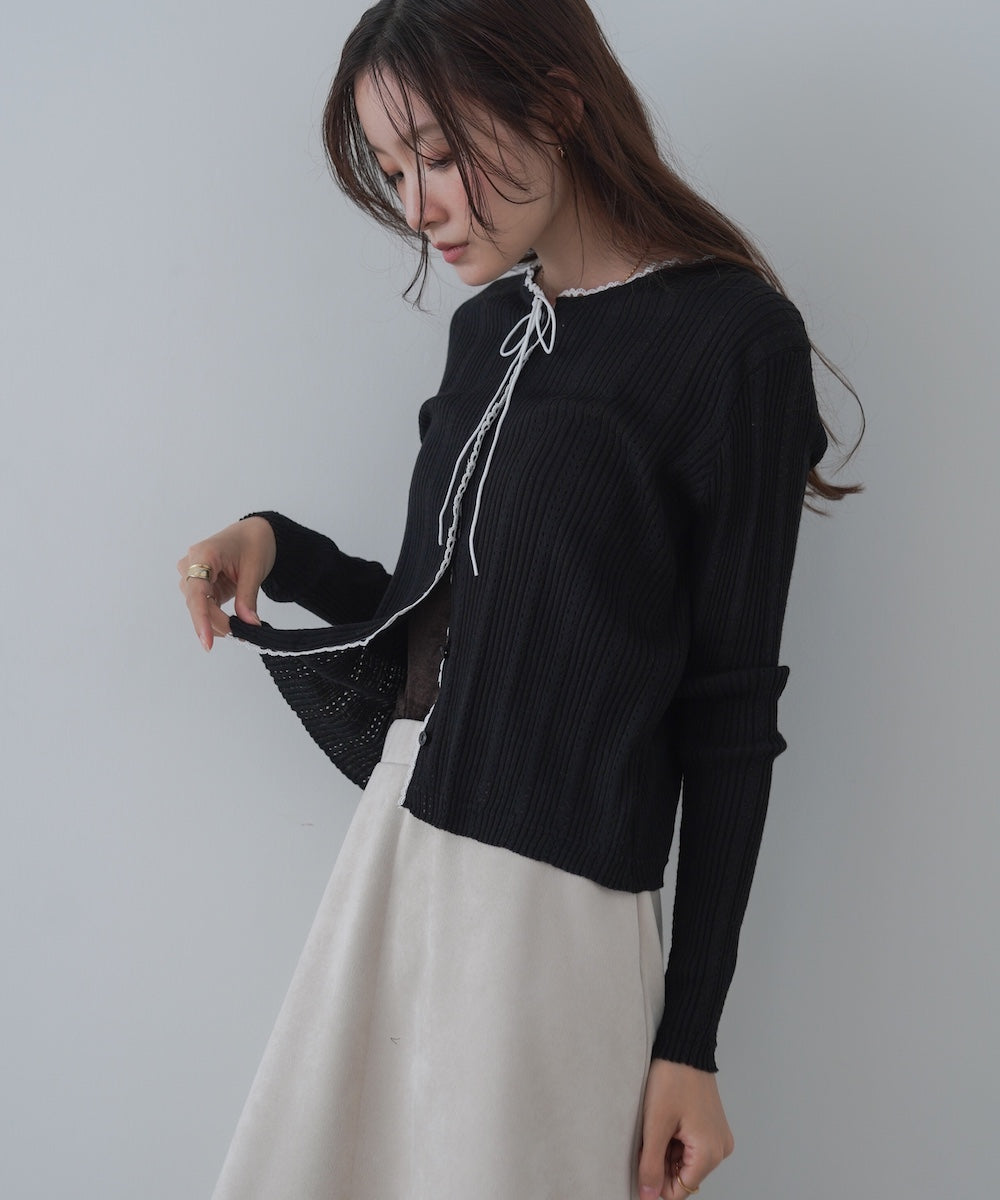 リボンカーディガン