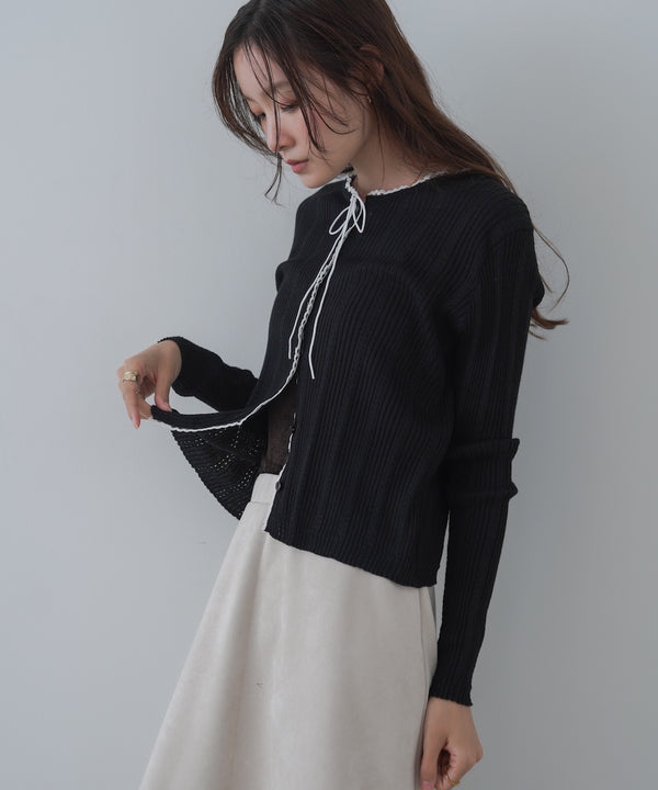 リボンカーディガン