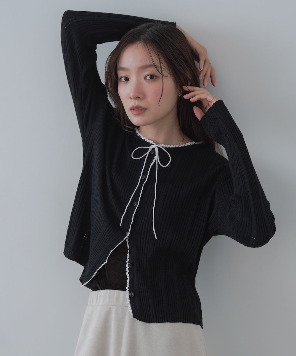 リボンカーディガン