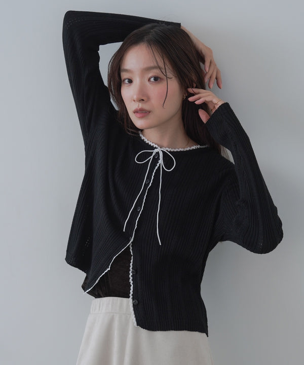 リボンカーディガン