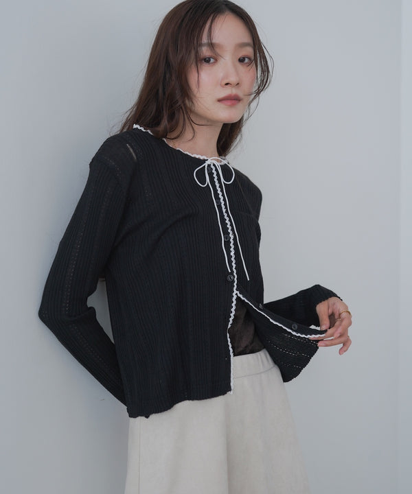 リボンカーディガン