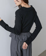 くるみボタンポロニット