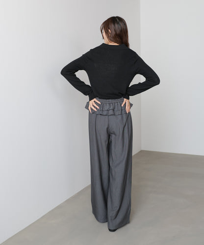 くるみボタンポロニット