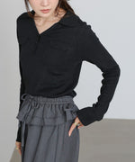 くるみボタンポロニット