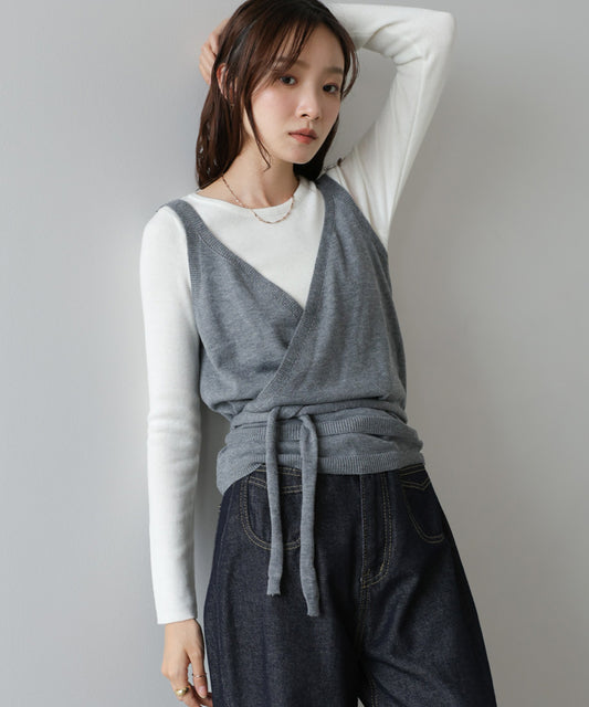 カシュクールベストSETニット