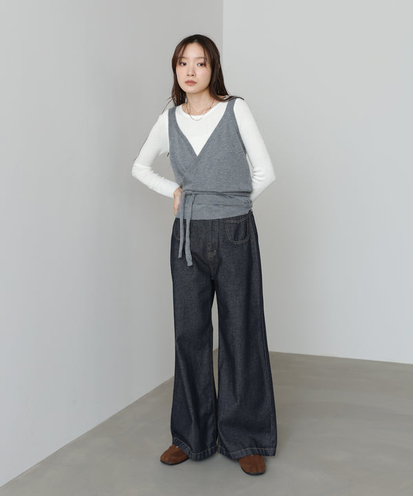 カシュクールベストSETニット