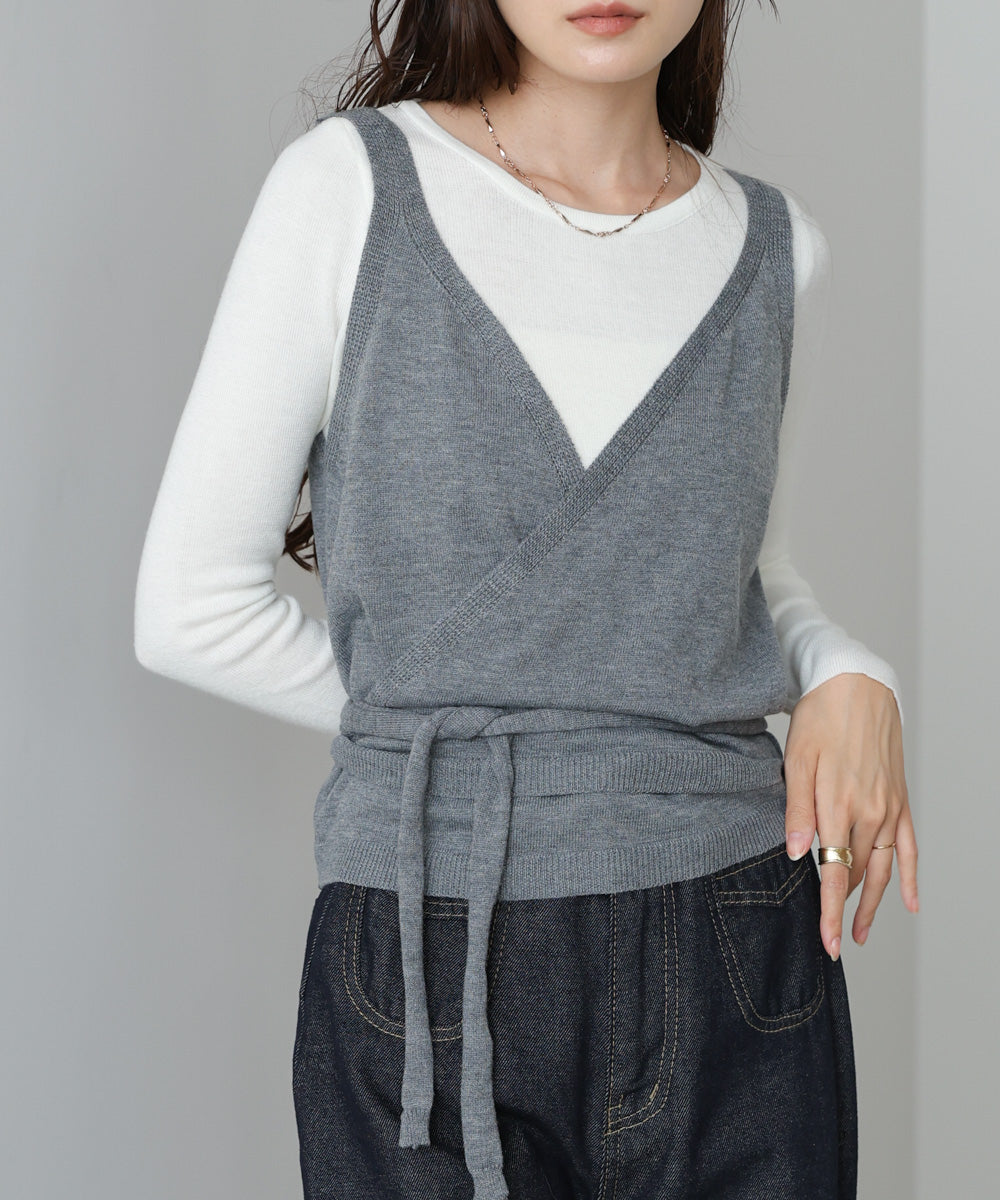 カシュクールベストSETニット