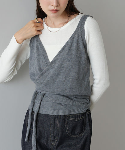 カシュクールベストSETニット