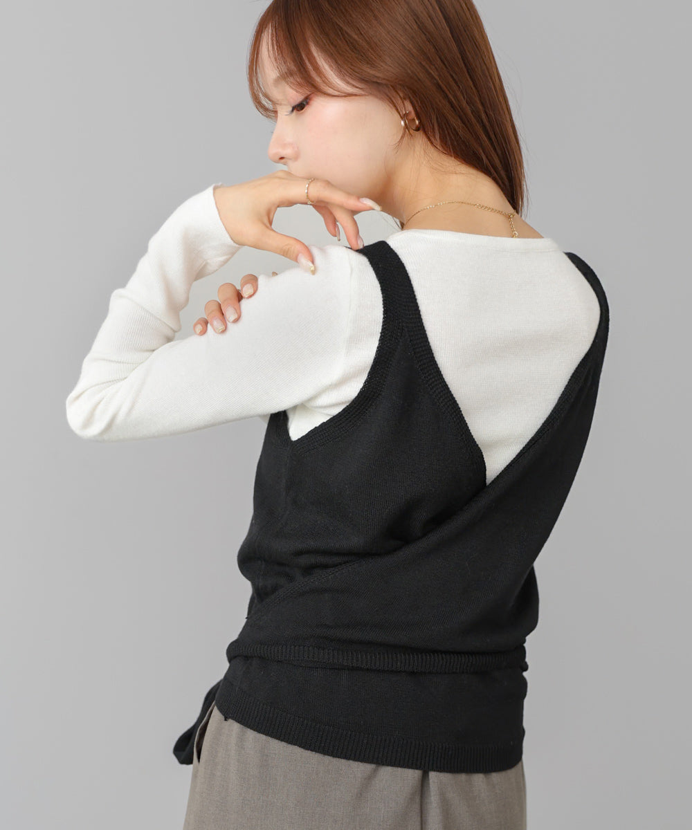 カシュクールベストSETニット