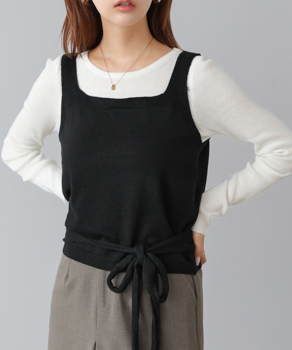新品未使用 カシュクールニットベスト 即納】カシュクールニットベスト | KISHIKA