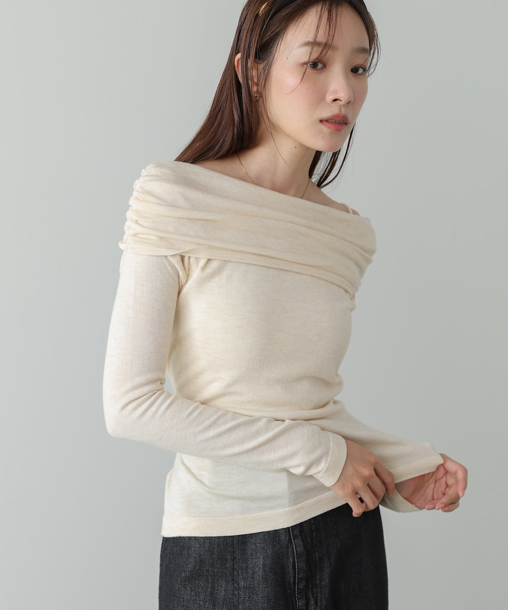 オフショルウエストマークトップス