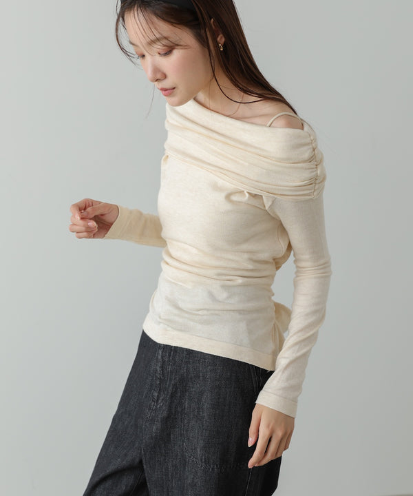 オフショルウエストマークトップス