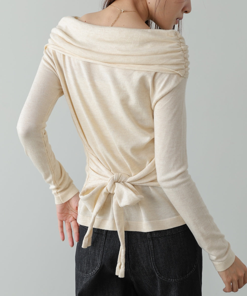 オフショルウエストマークトップス