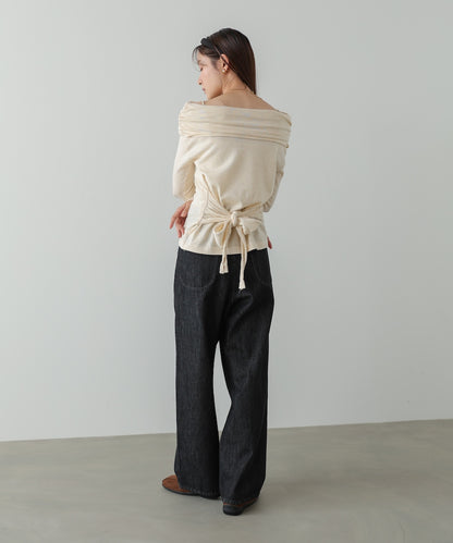 オフショルウエストマークトップス