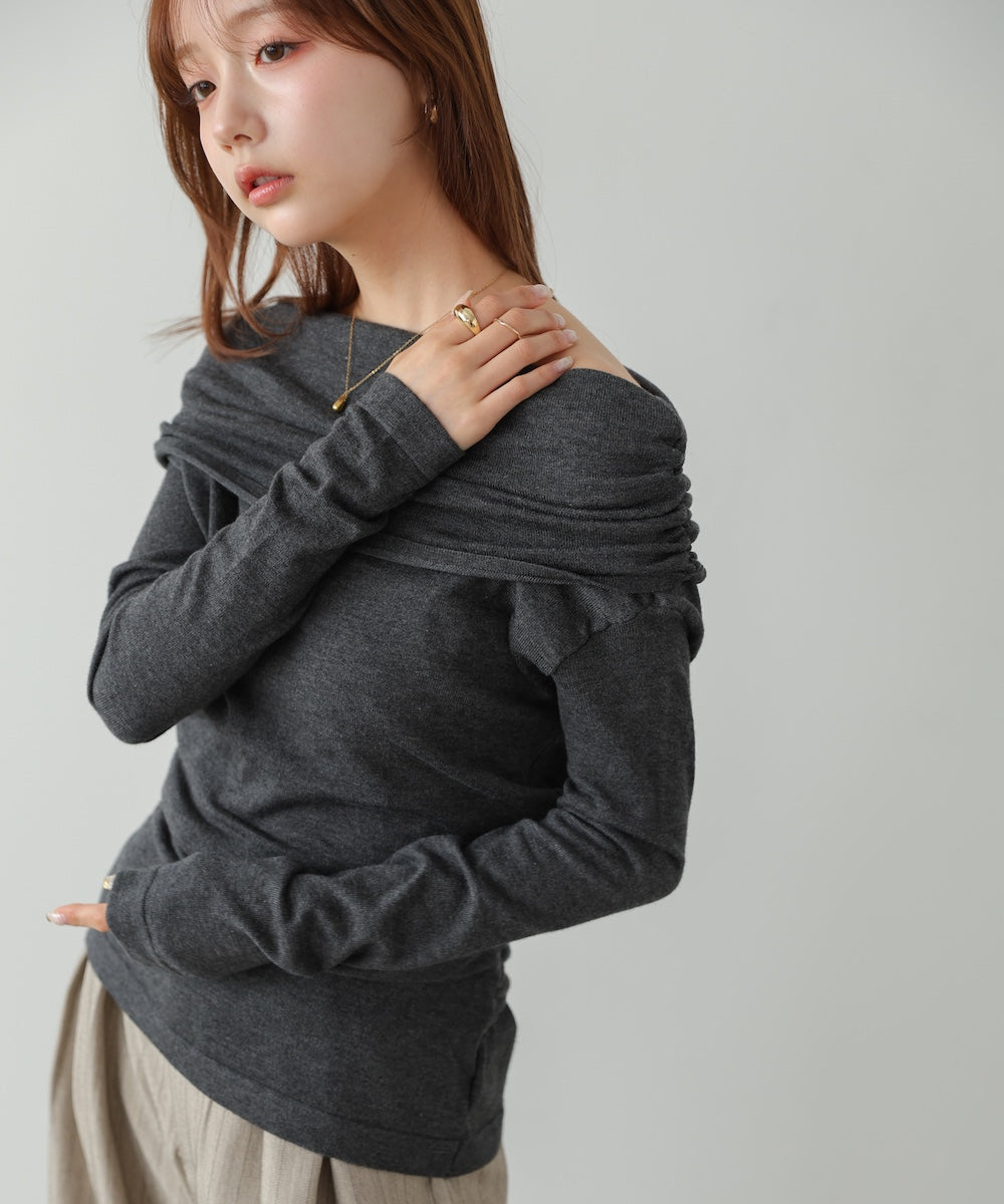 オフショルウエストマークトップス