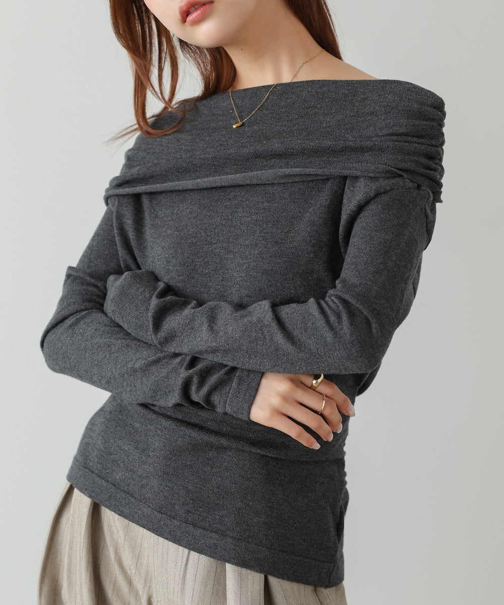 オフショルウエストマークトップス