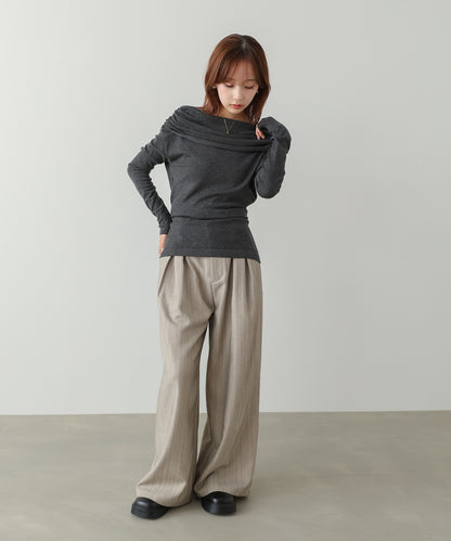 オフショルウエストマークトップス