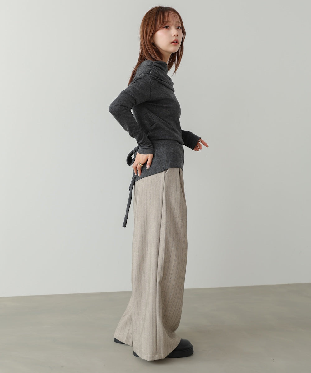 オフショルウエストマークトップス