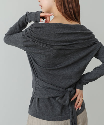 オフショルウエストマークトップス