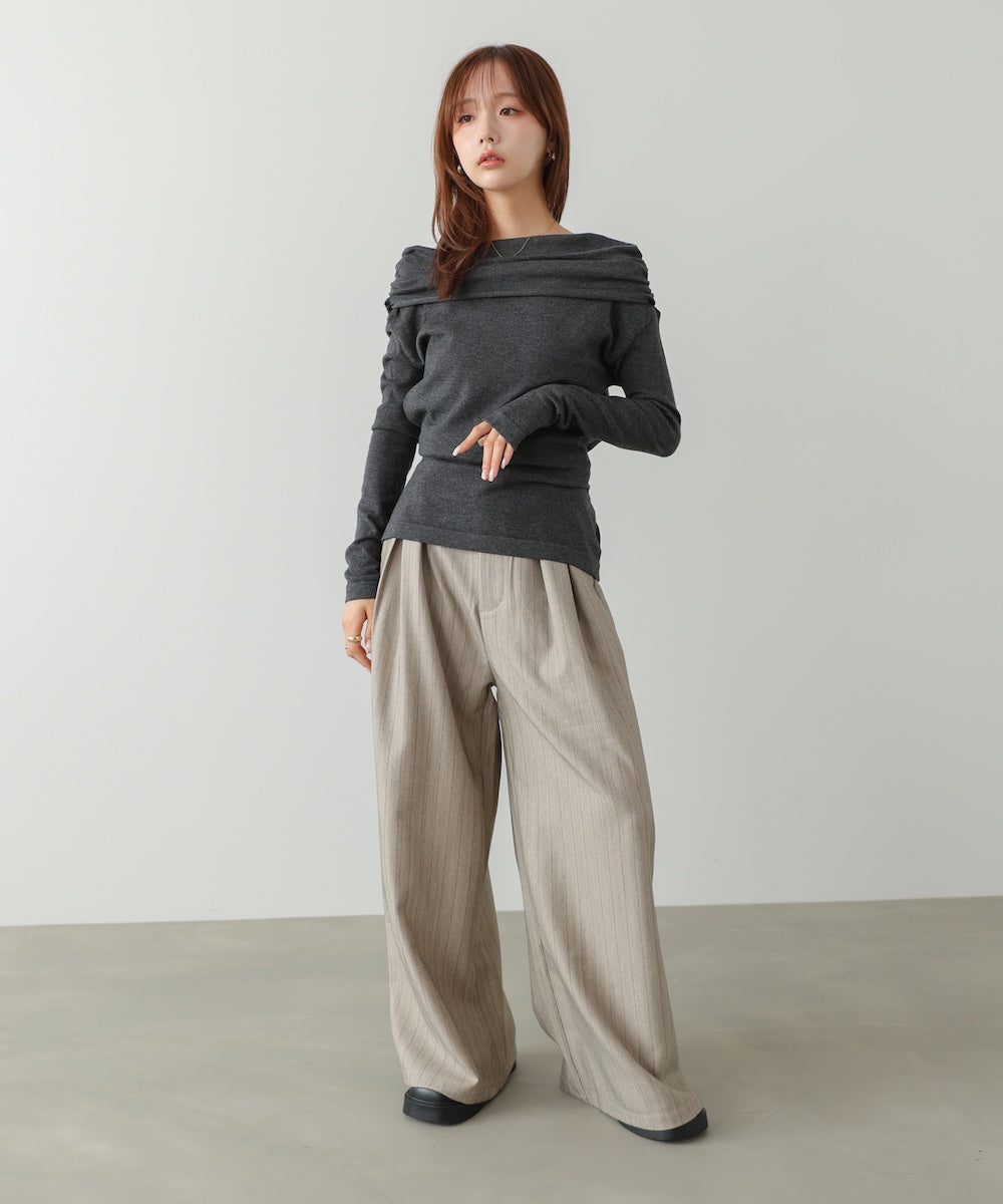 オフショルウエストマークトップス