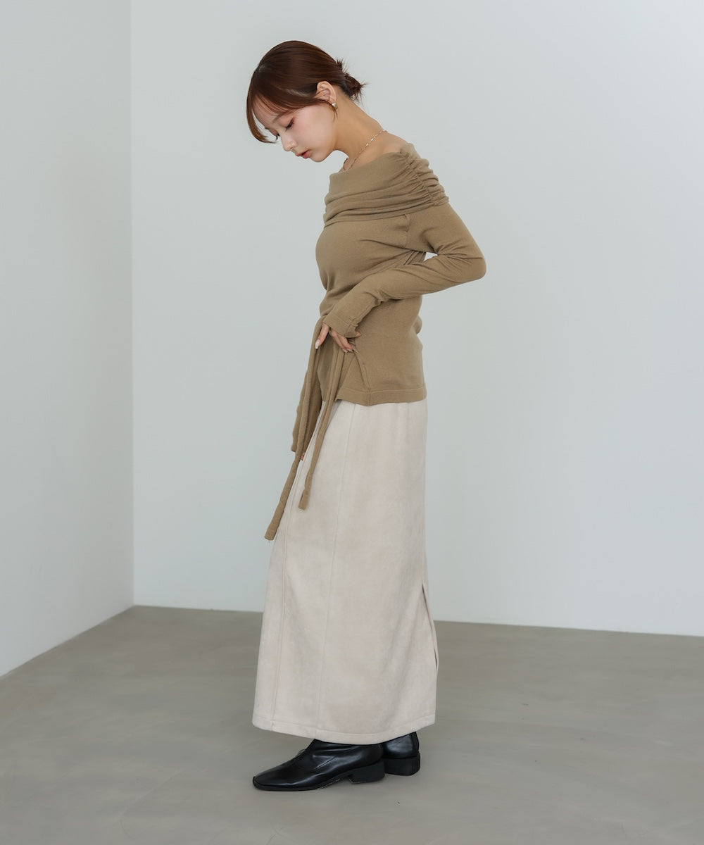 オフショルウエストマークトップス