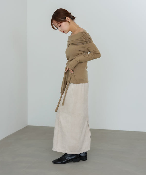 オフショルウエストマークトップス