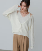 ボタンデザインキャミSETニット