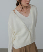 ボタンデザインキャミSETニット