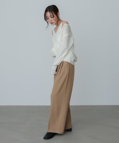 ボタンデザインキャミSETニット