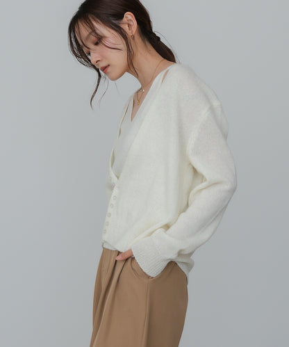 ボタンデザインキャミSETニット