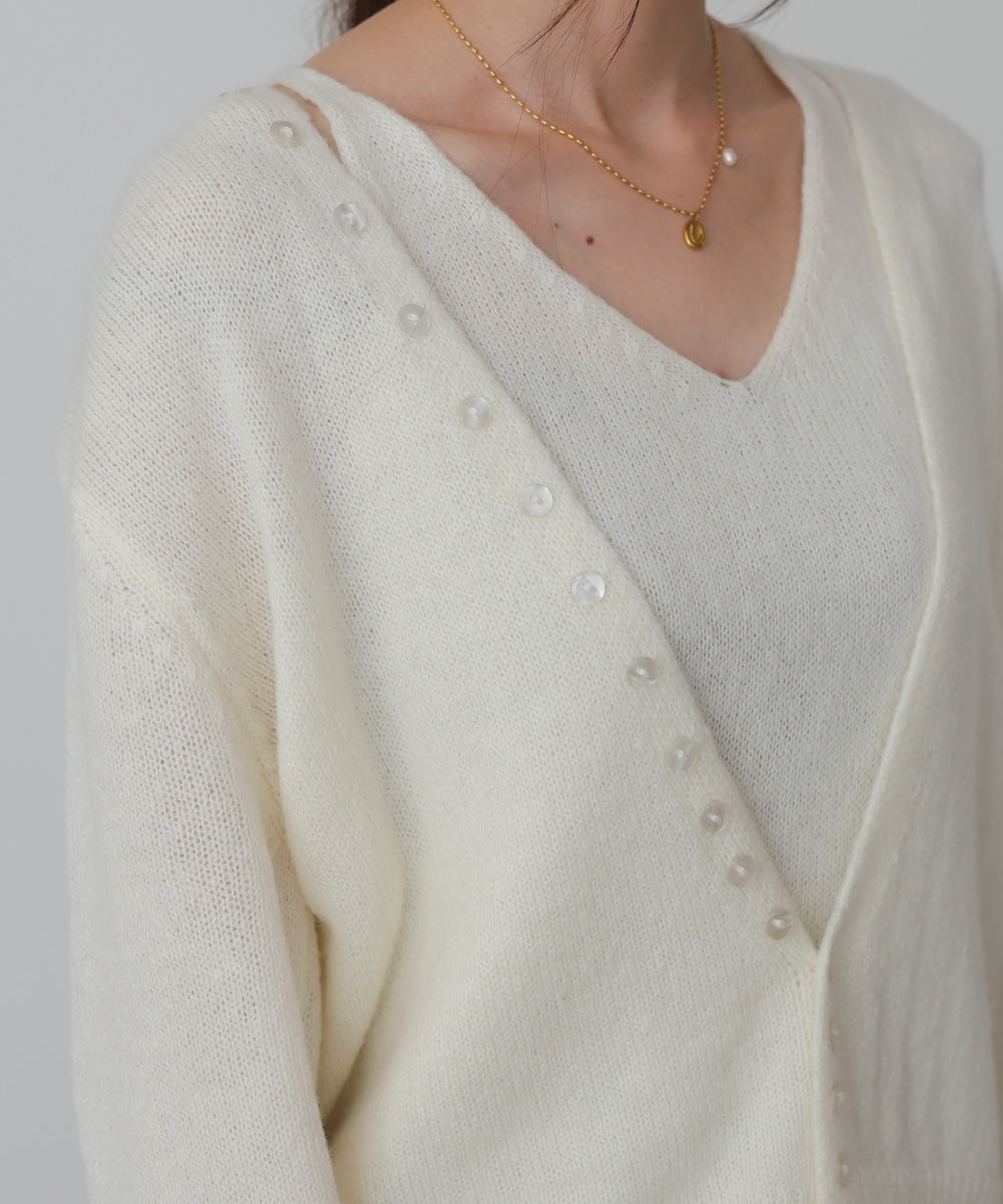 ボタンデザインキャミSETニット