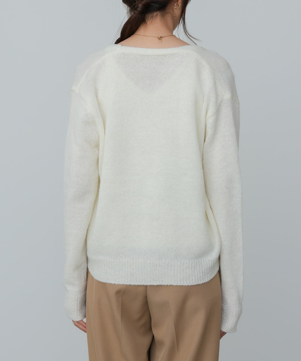 ボタンデザインキャミSETニット