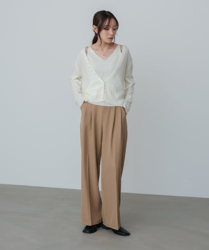 ボタンデザインキャミSETニット