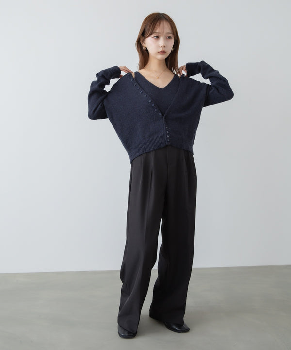 ボタンデザインキャミSETニット