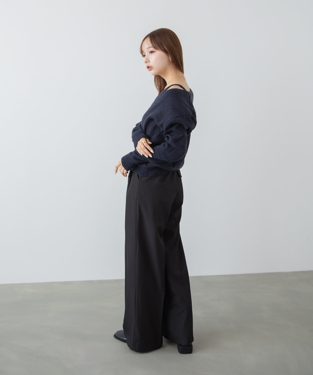 ボタンデザインキャミSETニット