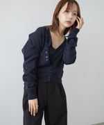 ボタンデザインキャミSETニット