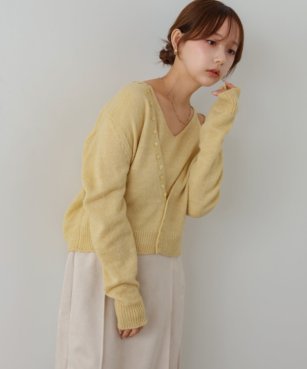 ボタンデザインキャミSETニット