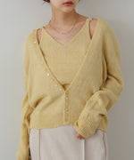 ボタンデザインキャミSETニット