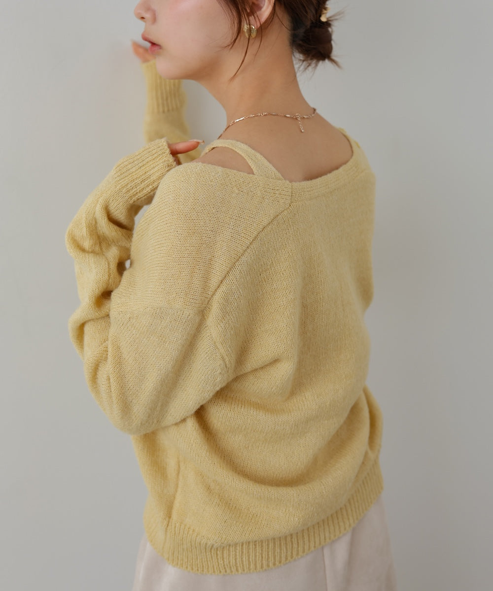 ボタンデザインキャミSETニット