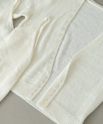 ボタンデザインキャミSETニット