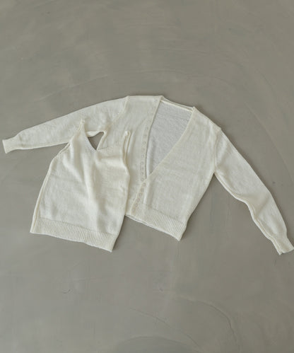 ボタンデザインキャミSETニット