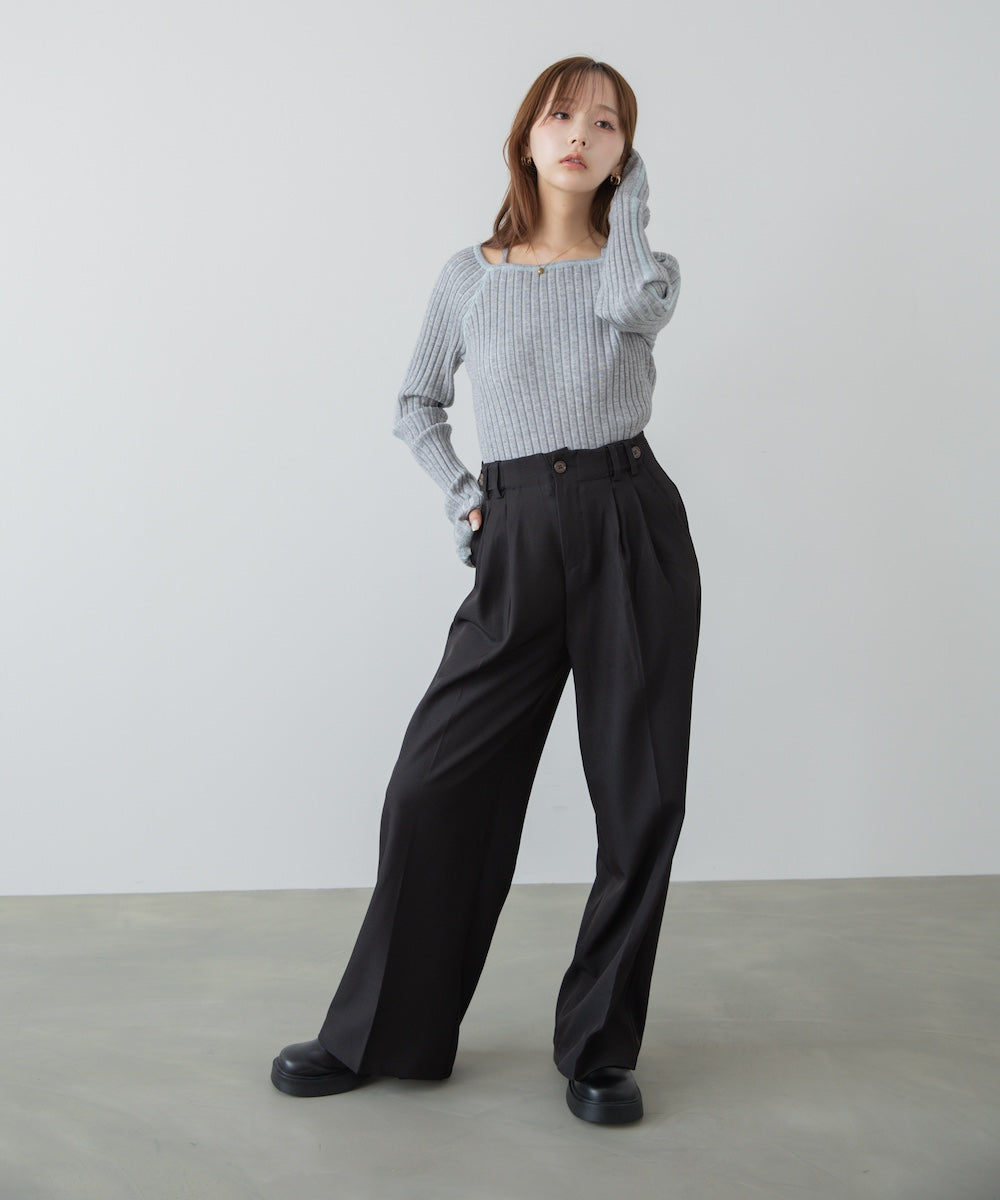 ツータックパンツ