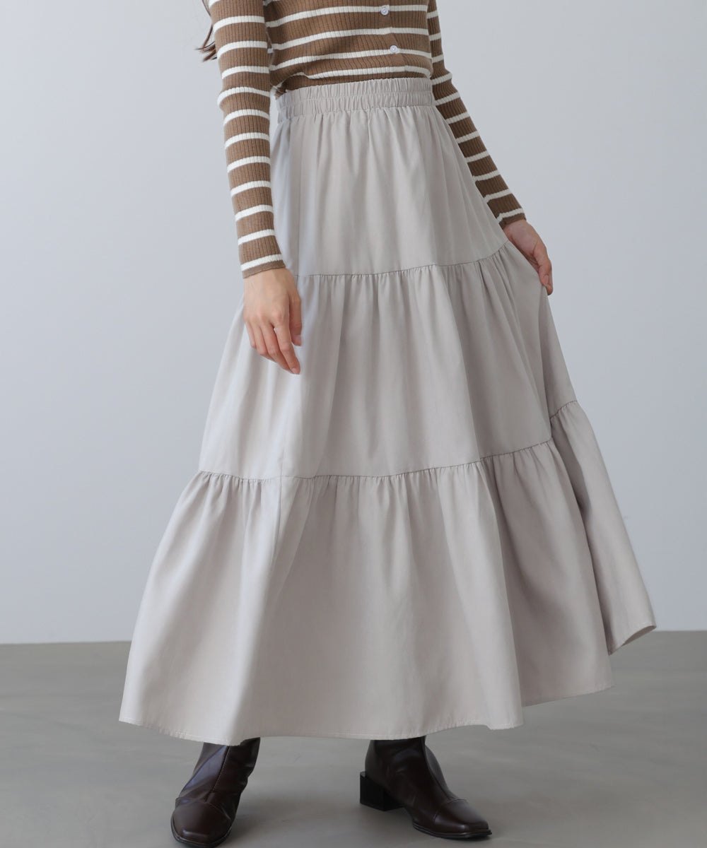 ピーチスキンティアードスカート