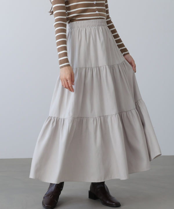 ピーチスキンティアードスカート